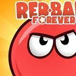 화난 표정을 짓고 있는 큰 빨간 공과 RED BALL FOREVER라는 텍스트가 함께 있는 이미지
