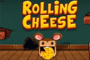 쥐가 큰 치즈를 들고 있는 모습과 ROLLING CHEESE라는 글자가 있는 만화 스타일의 이미지