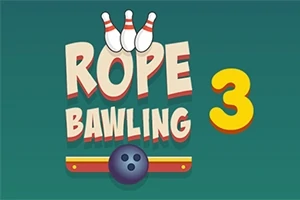 볼링 핀과 공, 그리고 ROPE BAWLING 3라는 텍스트가 있는 이미지입니다