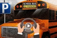 학교 버스 3D 주차는 10단계의 옛스타일 버스 주차