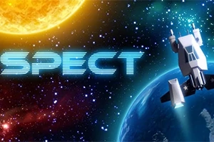 우주 공간에 떠 있는 우주선과 밝게 빛나는 별, 그리고 SPECT라는 단어가 있는 이미지입니다