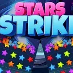 우주를 배경으로 형형색색 별 모양들이 배열되어 있고 중앙 상단에는 STARS STRIKE라는 큰 글자가 있다