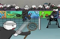 막대기 사람들의 배드민턴 대결!