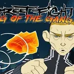 애니메이션 스타일의 인물이 주먹을 내지르며 공격하는 모습과 상단의 Street Fight King of the Gang이라는 텍스트