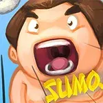 입을 크게 벌린 만화 스타일의 남자가 하늘을 바라보며 흰 공을 향해 있는 모습