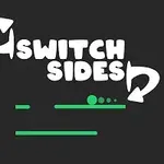 검은 배경 위에 SWITCH SIDES라는 텍스트와 함께 위아래로 방향을 가리키는 화살표, 그리고 녹색 막대와 원들이 배치되어 있습니다