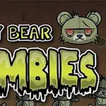 곰 인형 좀비와 함께 TEDDY BEAR ZOMBIES라는 글자가 그림으로 표현되어 있는 이미지