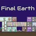 픽셀 아트 스타일의 미래 도시 건물이 밤하늘 아래 디지털로 표현되어 있습니다