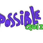 알록달록한 폰트로 디자인된 The Impossible Quiz라는 텍스트가 중앙에 위치해 있다
