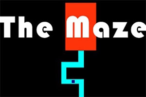 The Maze Game ๊ฒ์ ๋ฐฐ๊ฒฝ์ The Maze๋ผ๋ ํฐ์ ๊ธ์๊ฐ ๋นจ๊ฐ์ ์ฌ๊ฐํ ์์ ์๊ณ , ํ๋์ ๋ฏธ๋ก๊ฐ ์๋๋ก ์ด์ด์ ธ ์๋ค