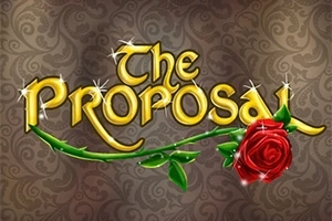 화려한 배경 위에 The Proposal이라는 금색 글자가 장미와 함께 장식되어 있음