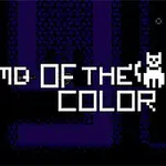 검은 배경에 흰색 픽셀 고양이와 TOME OF THE COLOR라는 텍스트가 중앙에 있습니다