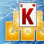 붉은 하트 K 카드가 중앙에 있고, 그 뒤에 노란색 카드 다섯 장이 수평으로 배열된 이미지