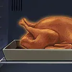 오븐 안에 놓인 구운 칠면조
