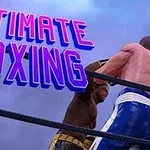 두 복서가 링에서 싸우고 있는 장면 위에 ULTIMATE BOXING이라는 텍스트가 쓰여 있다