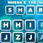 파란색 배경 위에 WHERES THE WORD?