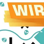 오렌지색 배경에 WIRE라는 글자가 쓰여 있고, 주위에 다양한 기하학적 도형과 선들이 있는 이미지