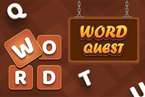 알파벳 블록과 WORD QUEST라는 글자가 쓰인 갈색 배경의 이미지