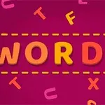 다양한 색상의 글자들이 배치된 핑크색 배경과 중앙에 노란색과 주황색으로 된 WORDIE라는 텍스트