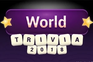 보라색 배경에 World Trivia 2018 글자가 중앙에 배치된 이미지